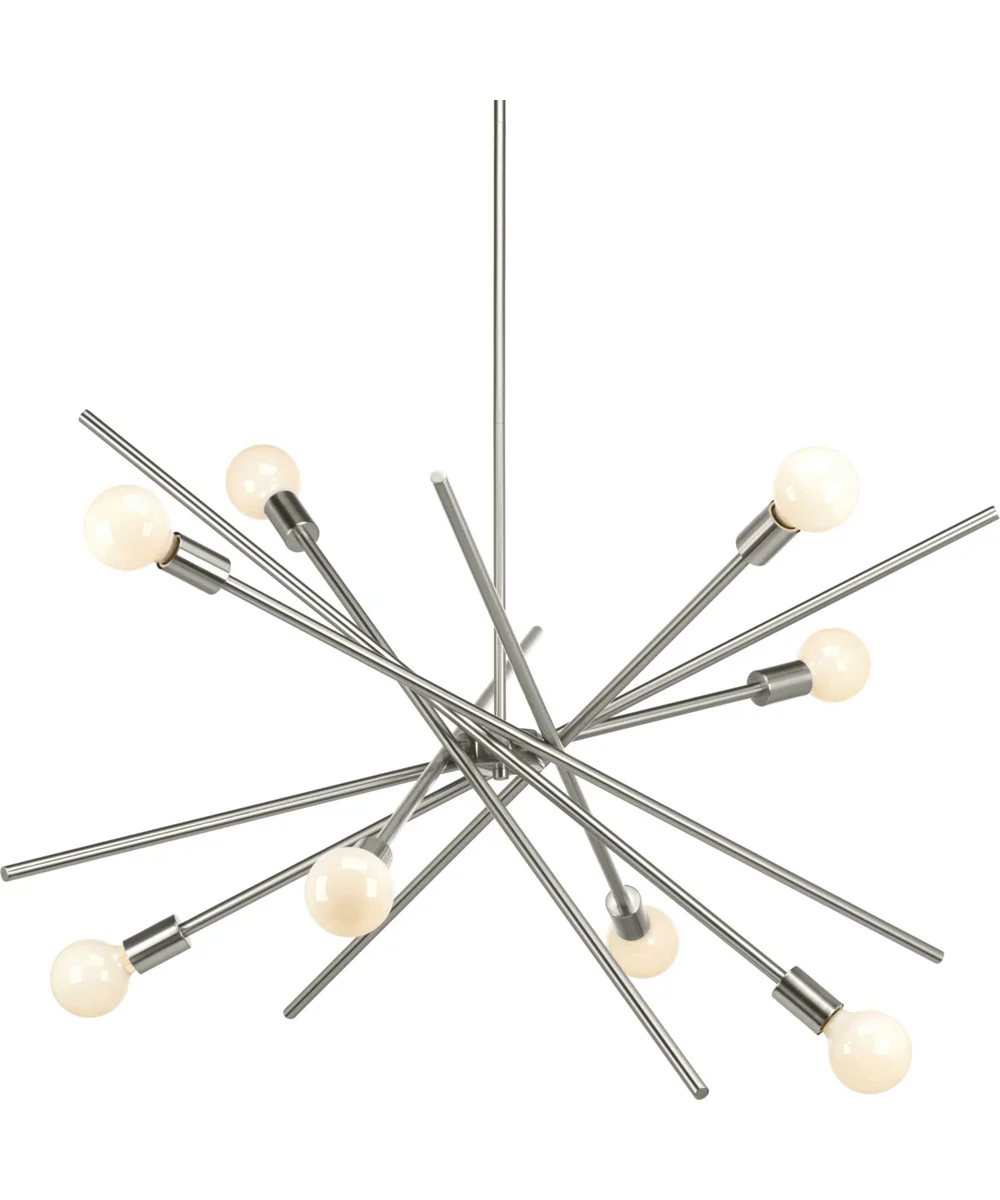 Astra 8-Light Mid-Century Modern Chandelier Light Brushed Nickel - Image 7