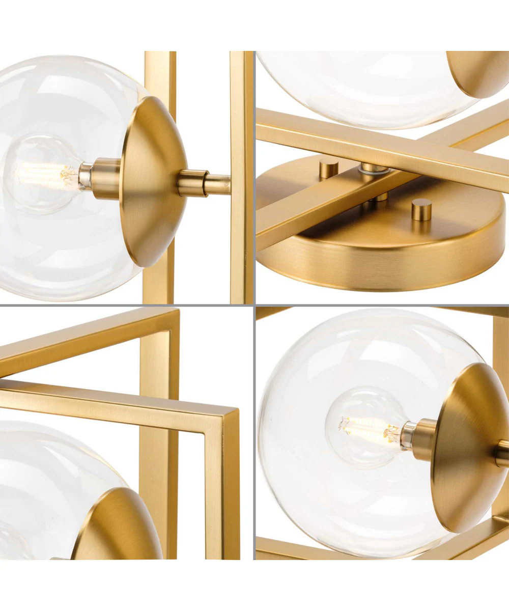 Atwell 10" 1-Light Mid-Century Modern Clear Glass Semi-Flush Mount Light Brushed Bronze - Image 4