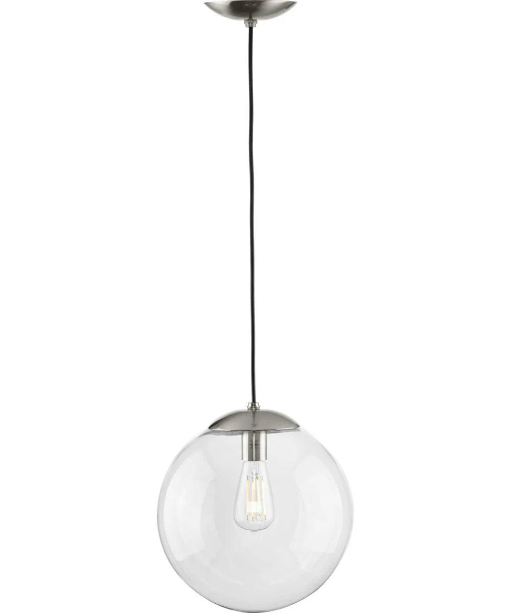 Atwell 12-inch Clear Glass Globe Large Hanging Pendant Light Brushed Nickel - Image 6