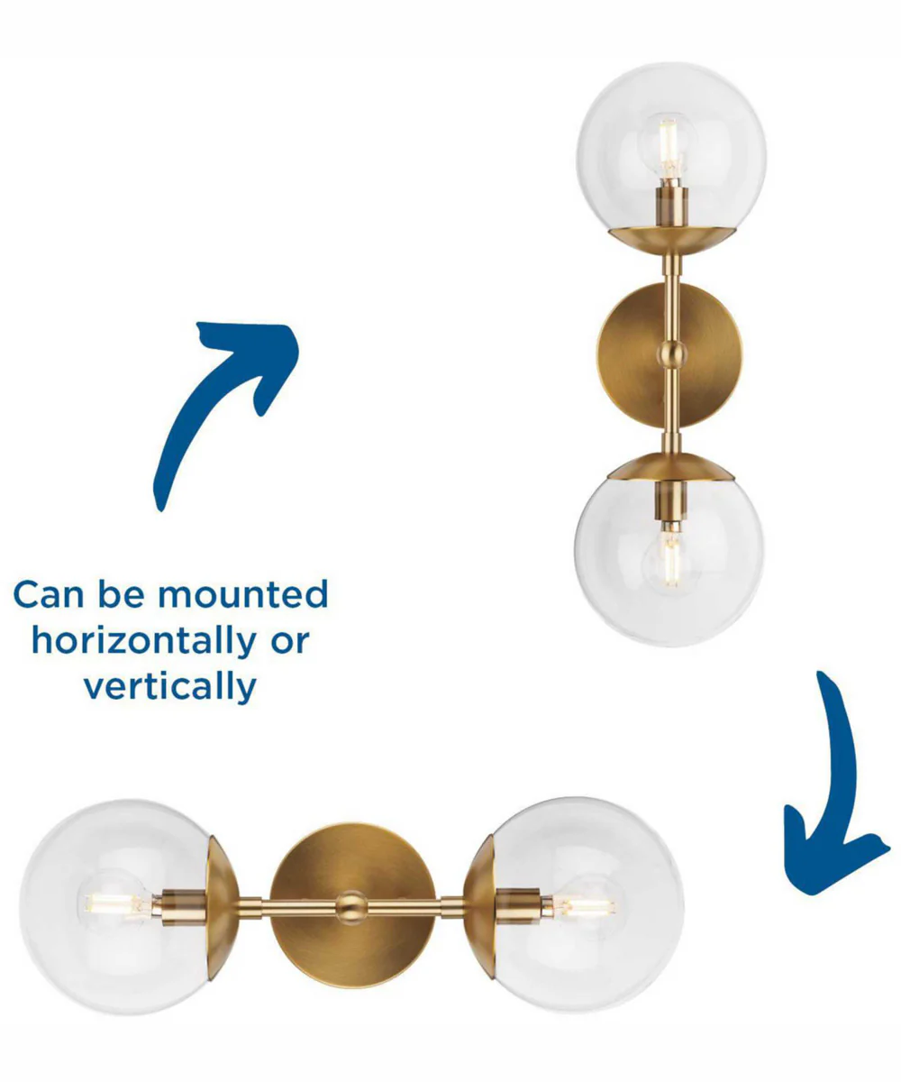 Atwell 2-Light Mid-Century Modern Wall Sconce Brushed Bronze - Image 6