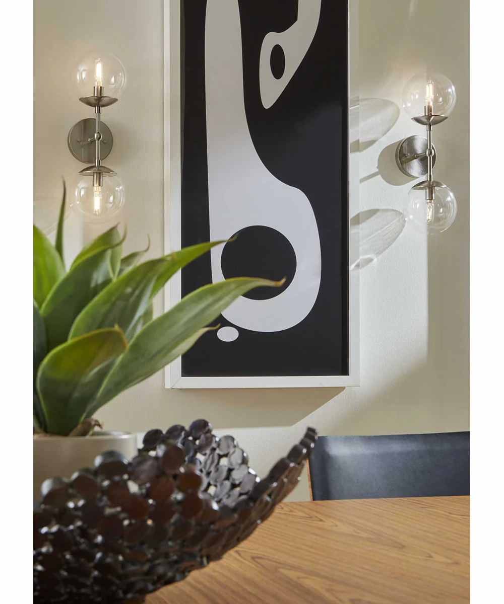 Atwell 2-Light Mid-Century Modern Wall Sconce Brushed Nickel - Image 3