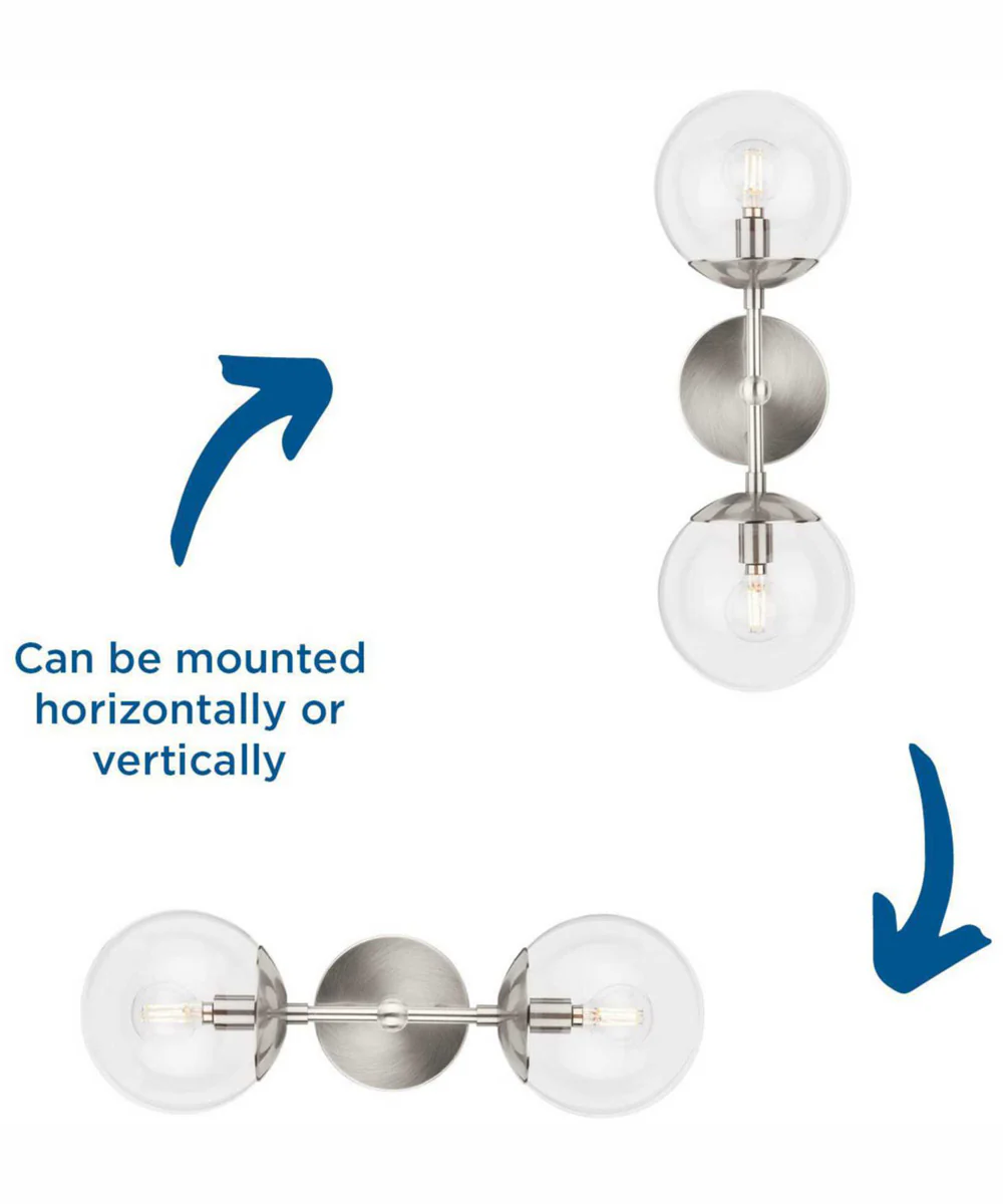 Atwell 2-Light Mid-Century Modern Wall Sconce Brushed Nickel - Image 7