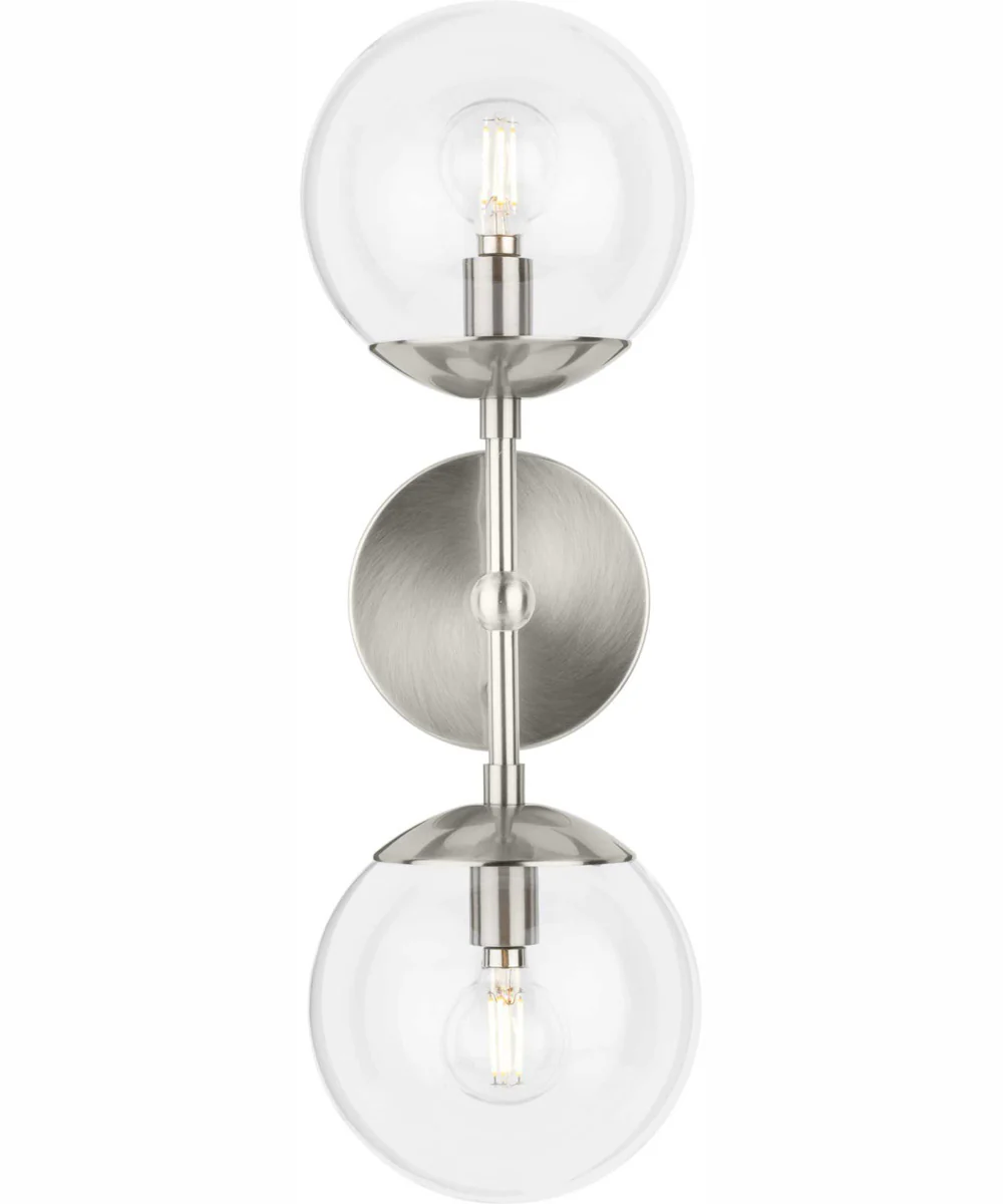 Atwell 2-Light Mid-Century Modern Wall Sconce Brushed Nickel - Image 8