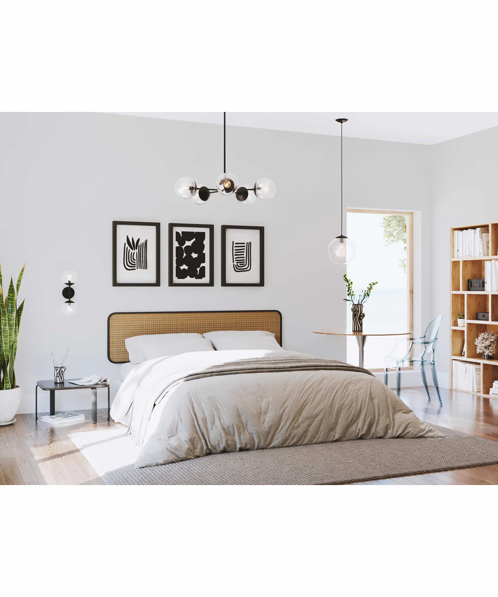 Atwell 2-Light Mid-Century Modern Wall Sconce Matte Black - Image 2