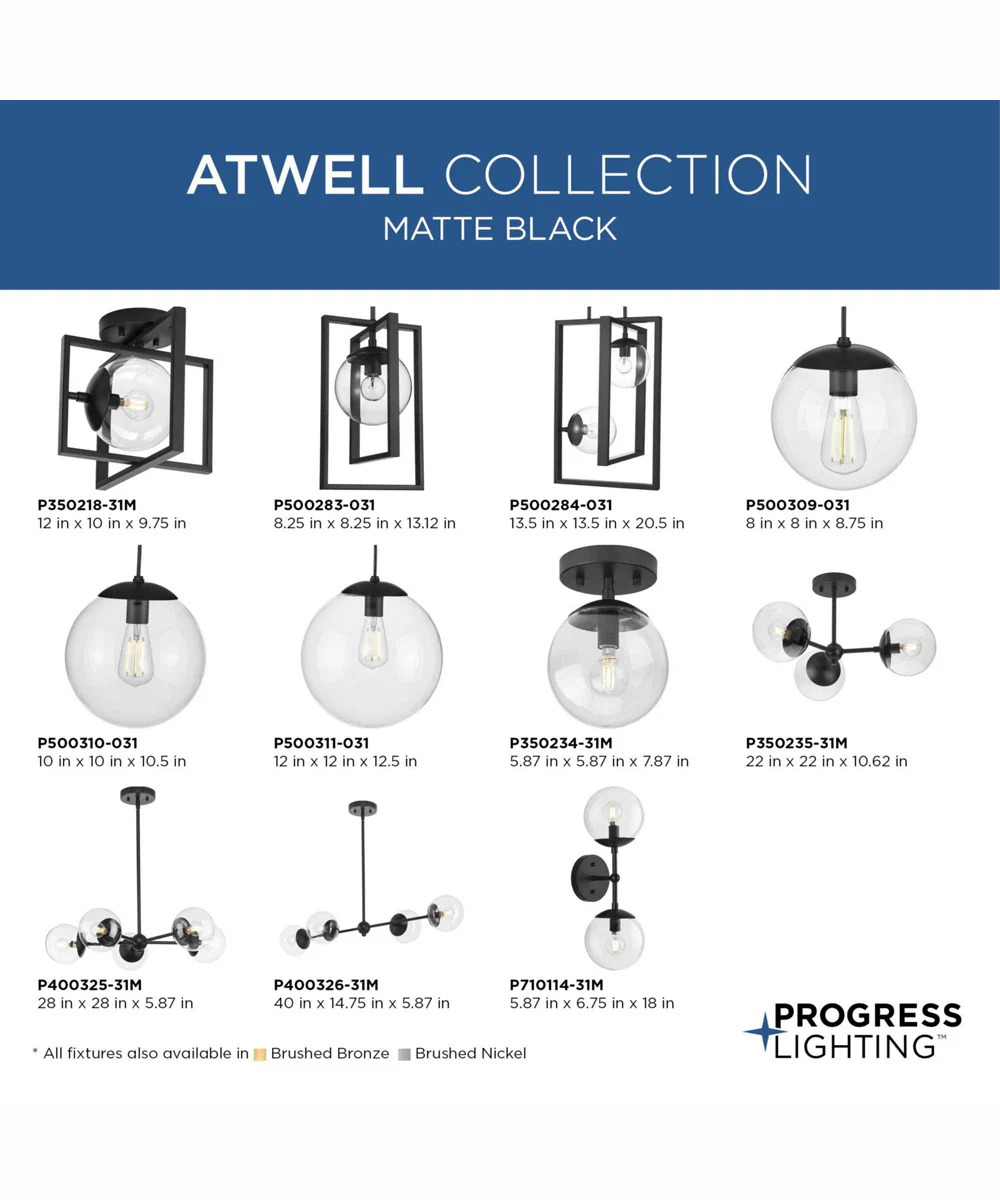 Atwell 5-Light Mid-Century Modern Chandelier Matte Black - Image 6