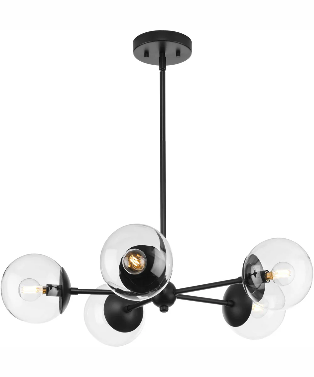 Atwell 5-Light Mid-Century Modern Chandelier Matte Black - Image 9