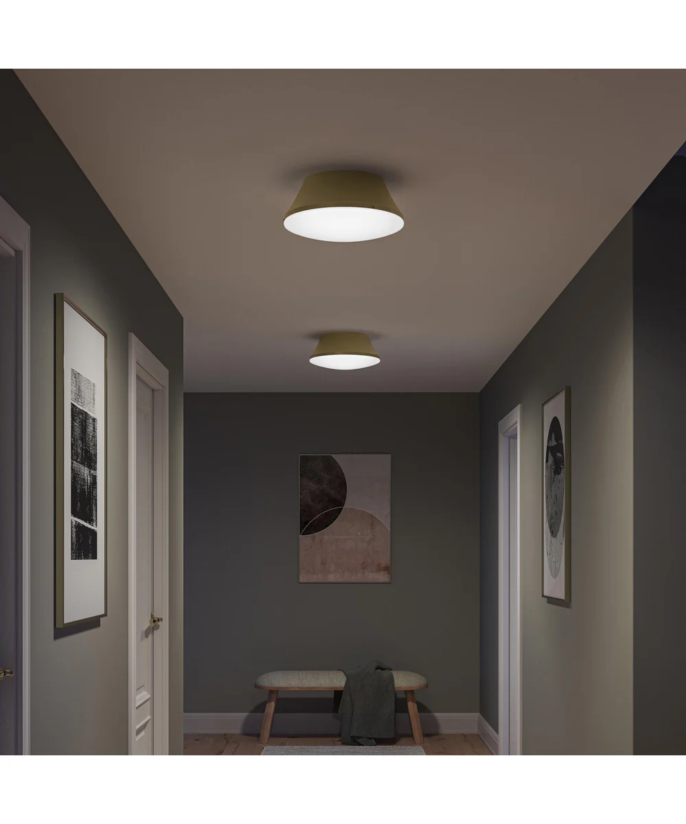 Avra Large 3-Light Flush Mount with Etched White Glass Shade Brushed Gold - Image 3