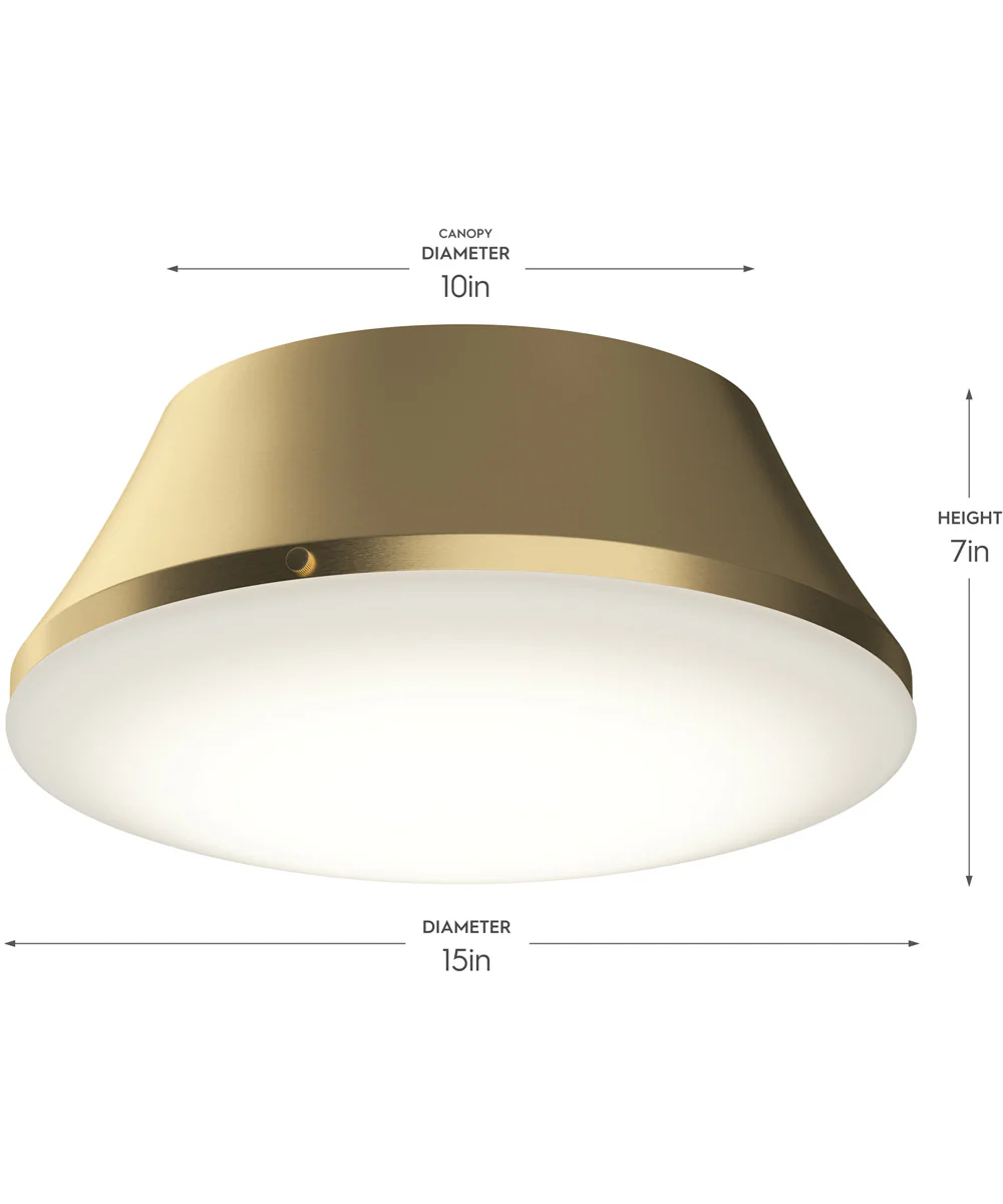 Avra Large 3-Light Flush Mount with Etched White Glass Shade Brushed Gold - Image 4