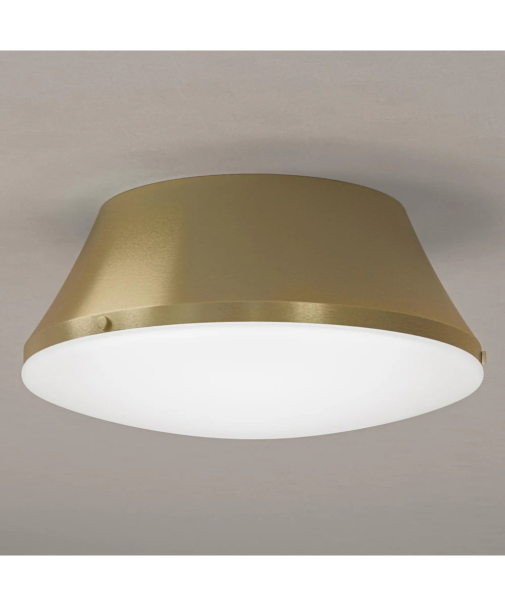 Avra Large 3-Light Flush Mount with Etched White Glass Shade Brushed Gold - Image 7