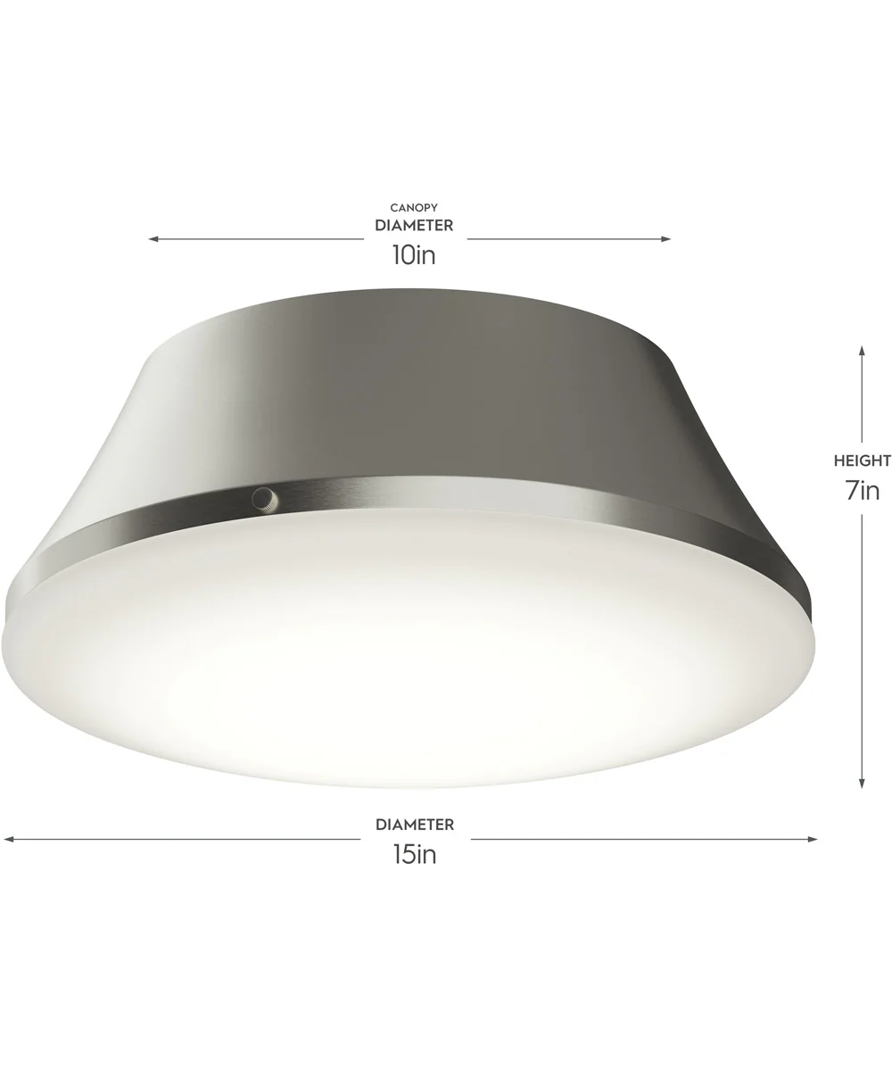 Avra Large 3-Light Flush Mount with Etched White Glass Shade Brushed Nickel - Image 4