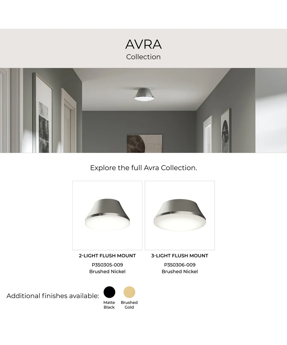 Avra Large 3-Light Flush Mount with Etched White Glass Shade Brushed Nickel - Image 8