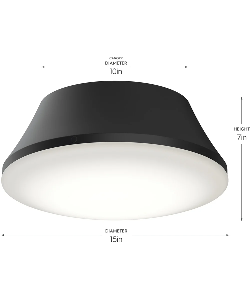 Avra Large 3-Light Flush Mount with Etched White Glass Shade Matte Black - Image 4