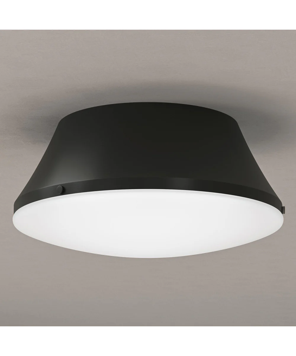 Avra Large 3-Light Flush Mount with Etched White Glass Shade Matte Black - Image 7
