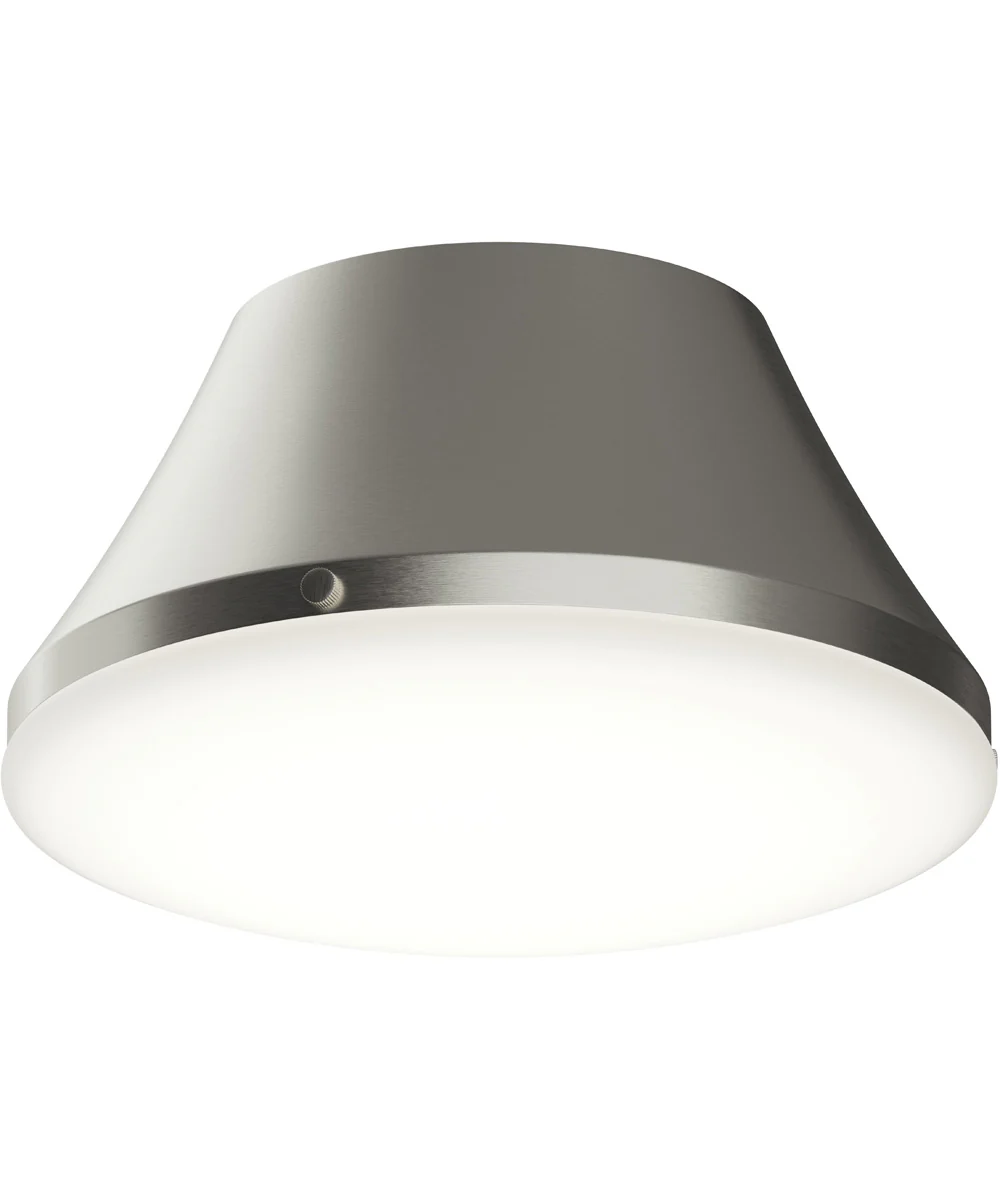Avra Medium 2-Light Flush Mount with Etched White Glass Shade Brushed Nickel