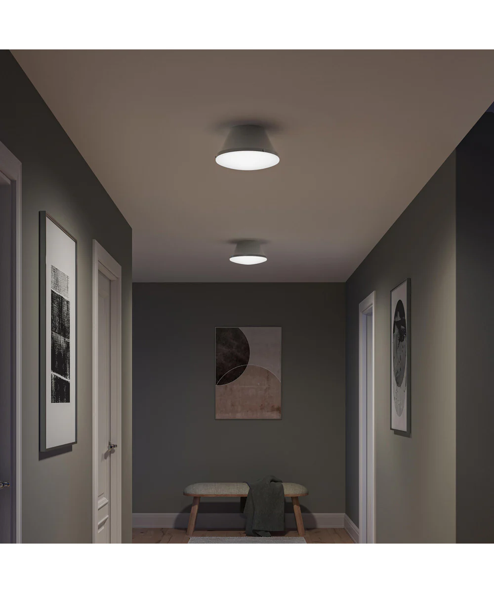 Avra Medium 2-Light Flush Mount with Etched White Glass Shade Brushed Nickel - Image 3