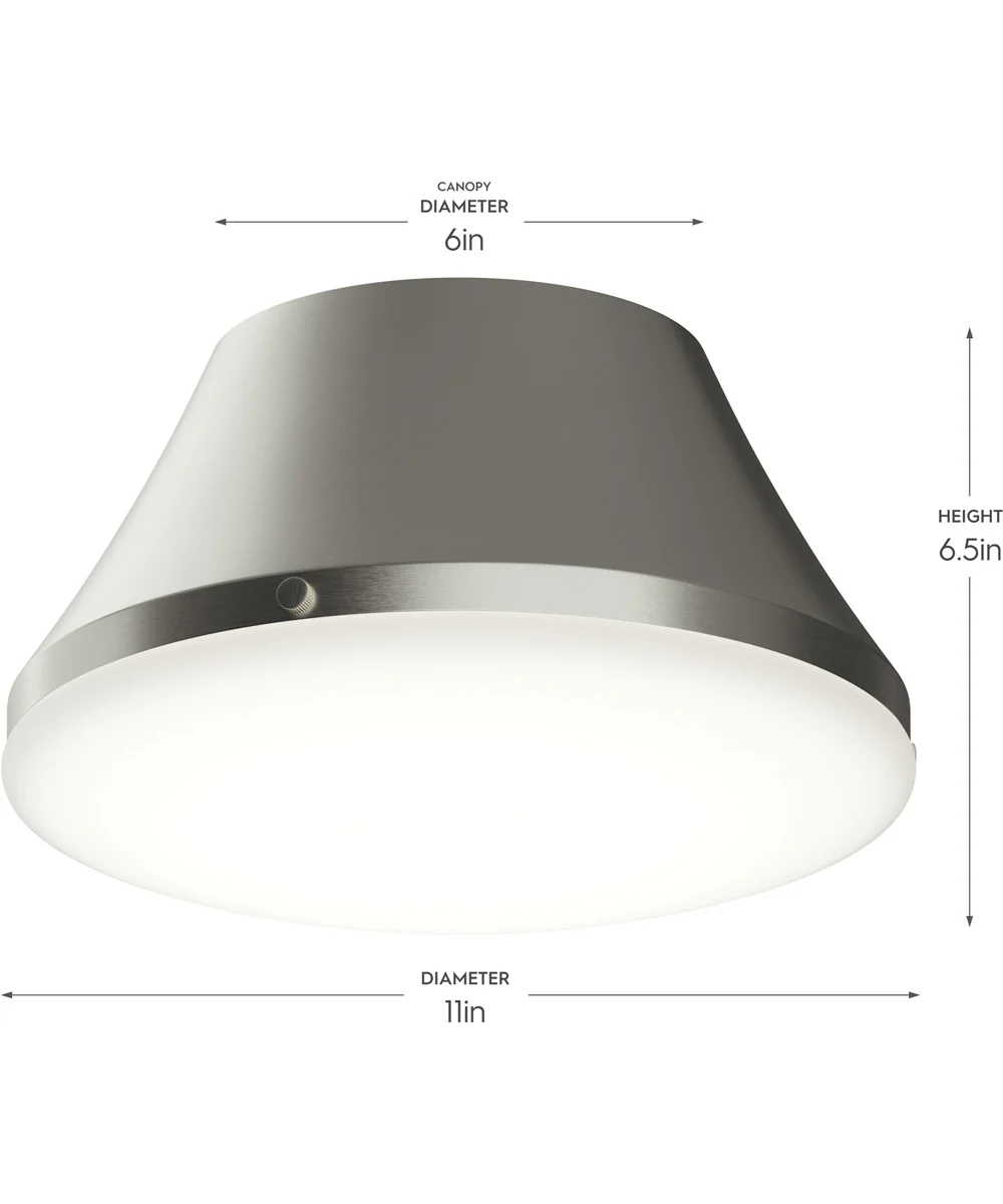 Avra Medium 2-Light Flush Mount with Etched White Glass Shade Brushed Nickel - Image 4