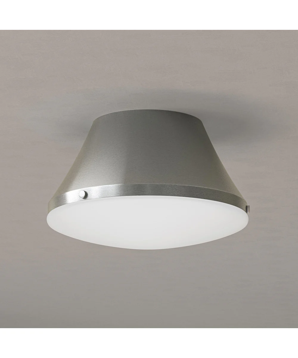 Avra Medium 2-Light Flush Mount with Etched White Glass Shade Brushed Nickel - Image 7