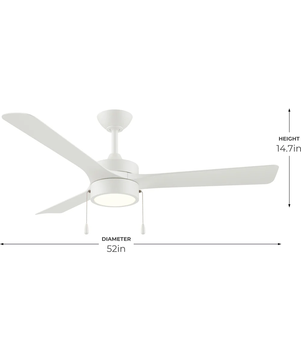 Axion I 52 in. 3-Blade Modern LED Ceiling Fan Matte White - Image 4
