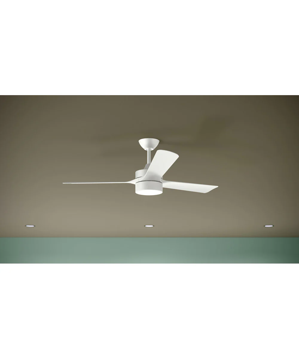 Axion II 52 in. 3-Blade Modern LED Ceiling Fan Matte White - Image 2