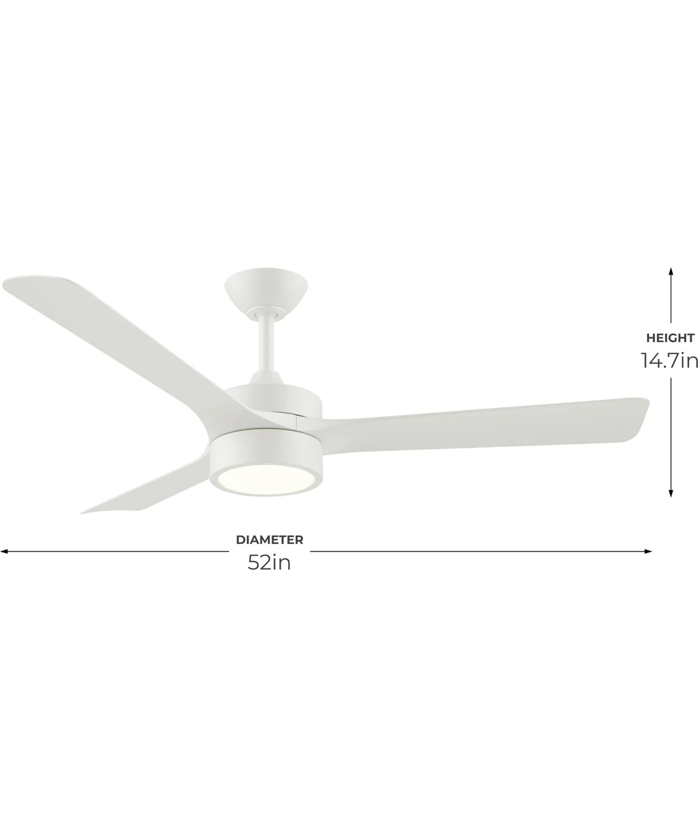 Axion II 52 in. 3-Blade Modern LED Ceiling Fan Matte White - Image 4