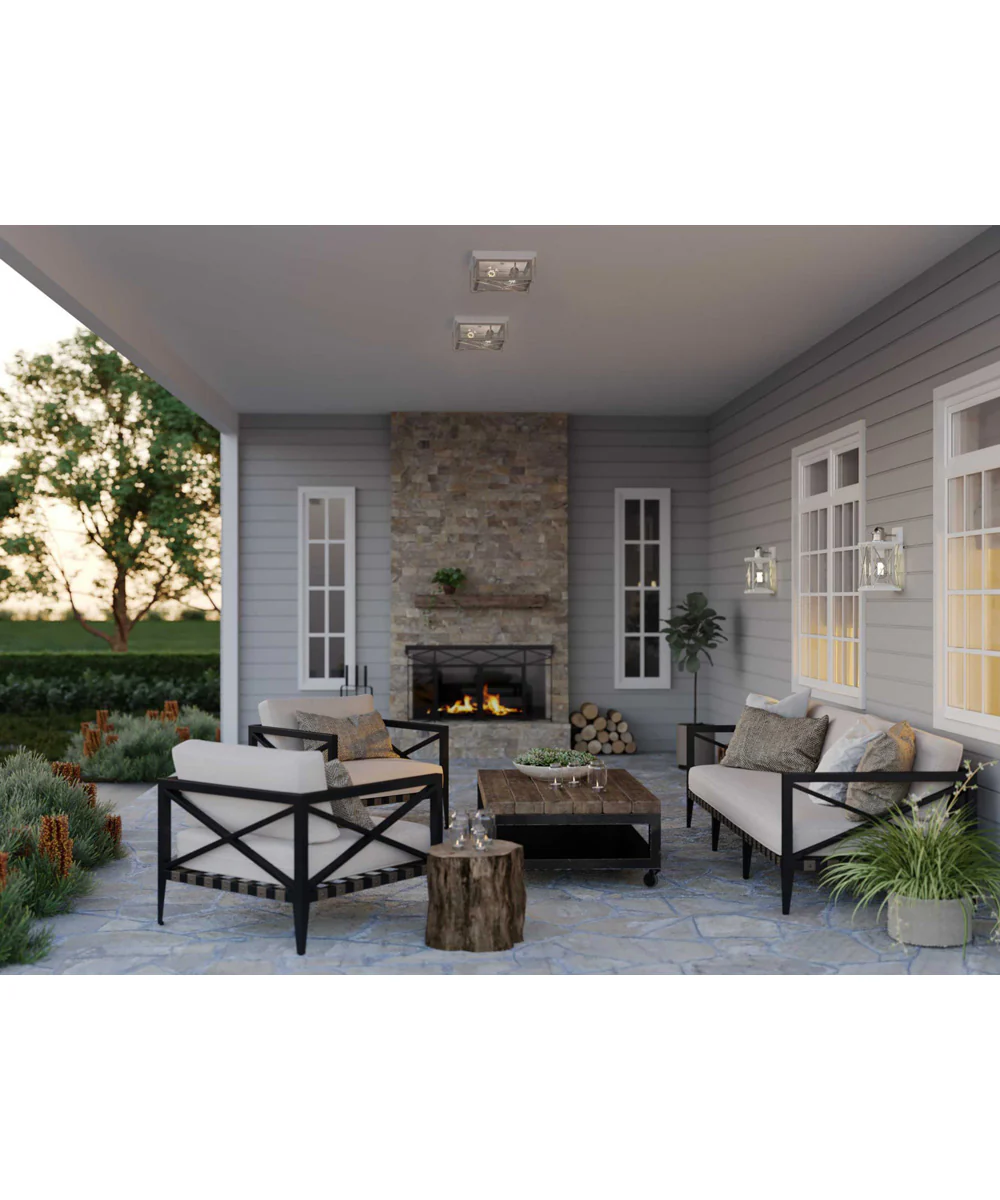 Barlowe 2-Light Clear Seeded Glass Farmhouse Style Flush Mount Ceiling Light Stainless Steel - Image 2