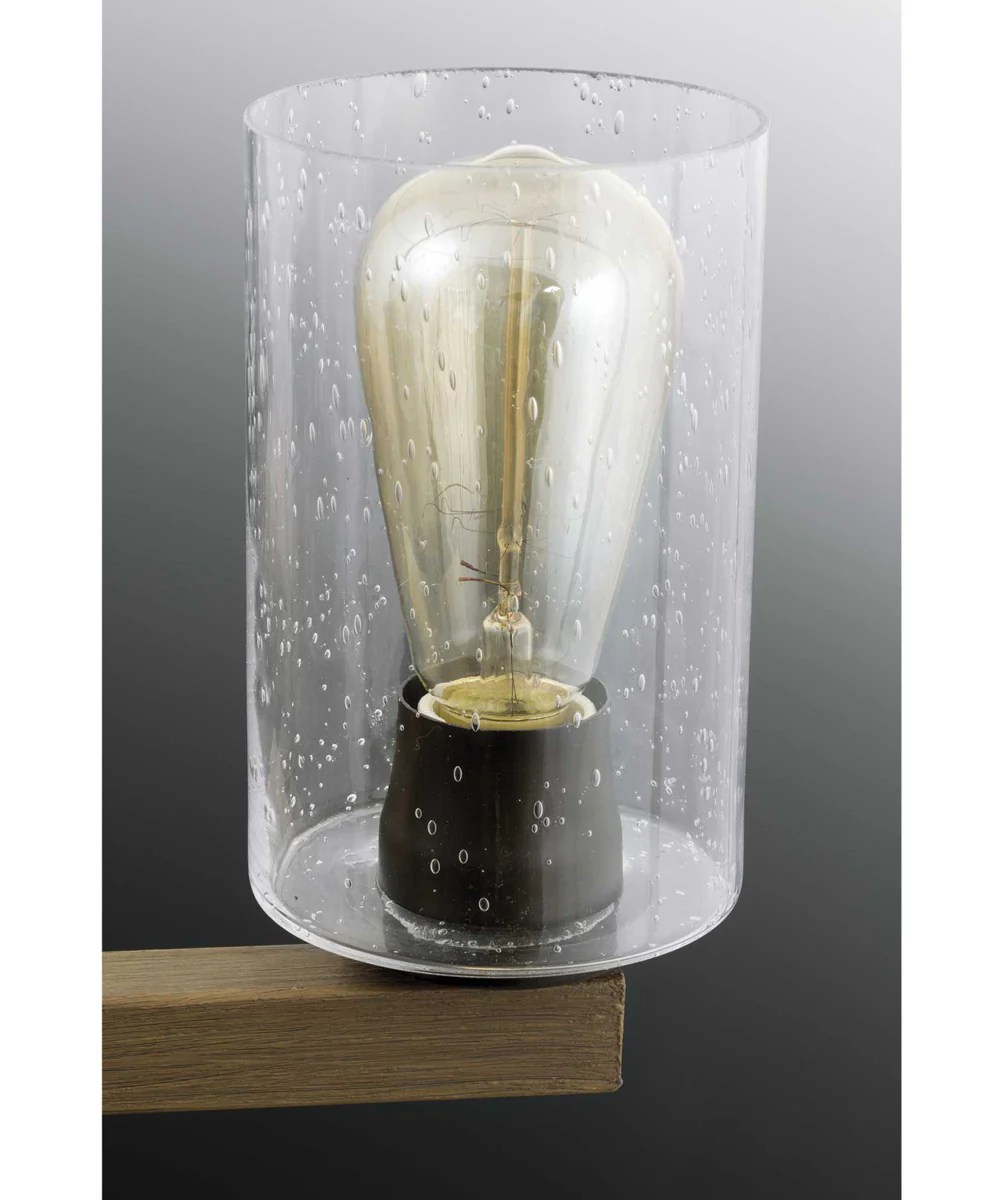 Barnes Mill 1-Light Clear Seeded Glass Farmhouse Mini-Pendant Light Antique Bronze - Image 4