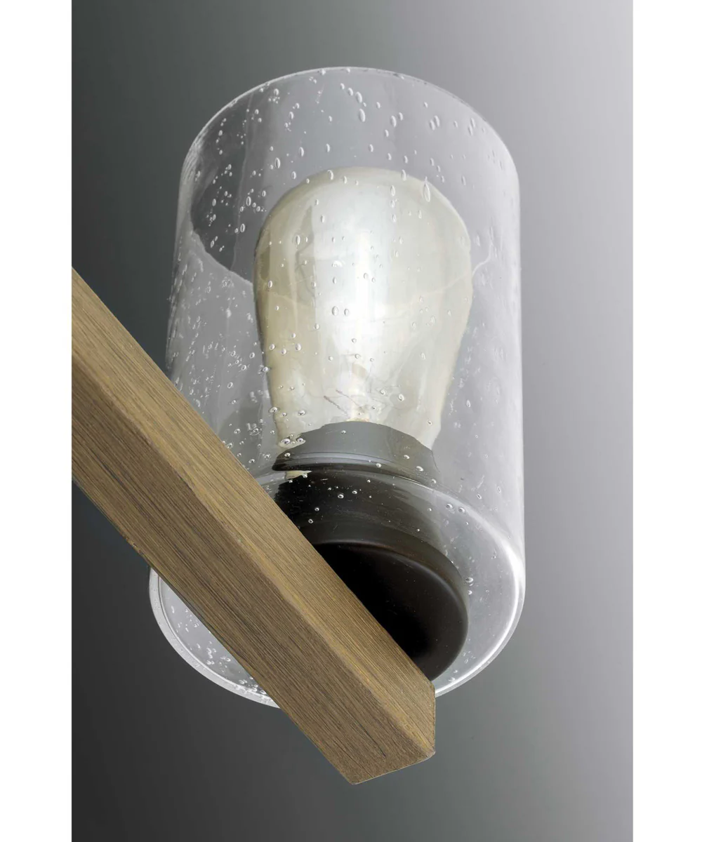 Barnes Mill 2-Light Clear Seeded Glass Farmhouse Bath Vanity Light Antique Bronze - Image 4