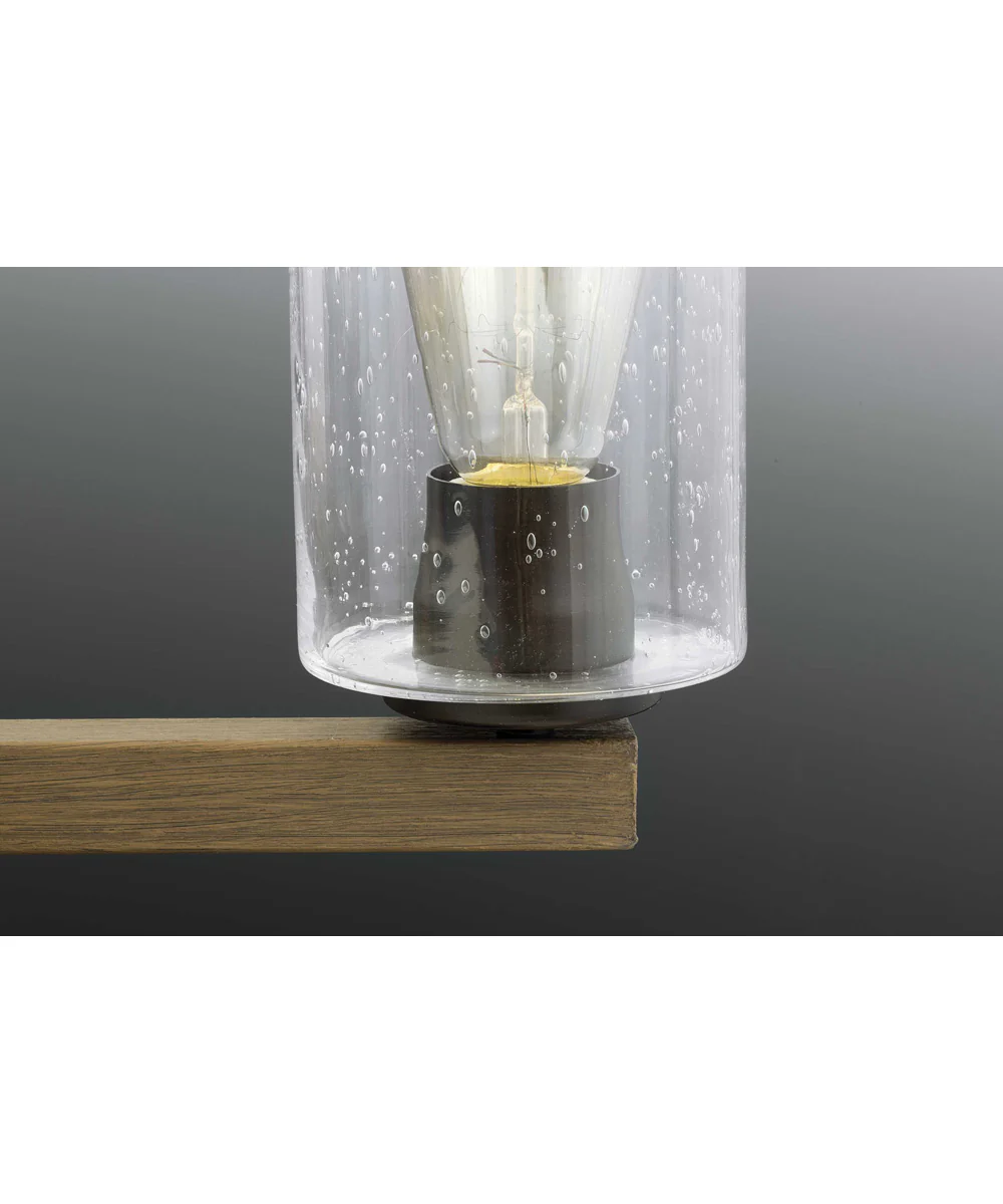 Barnes Mill 3-Light Clear Seeded Glass Farmhouse Bath Vanity Light Antique Bronze - Image 5