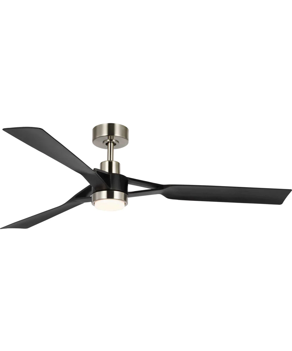 Belen 60-in 3-Blade Modern Ceiling Fan with Matte Black Blades Brushed Nickel