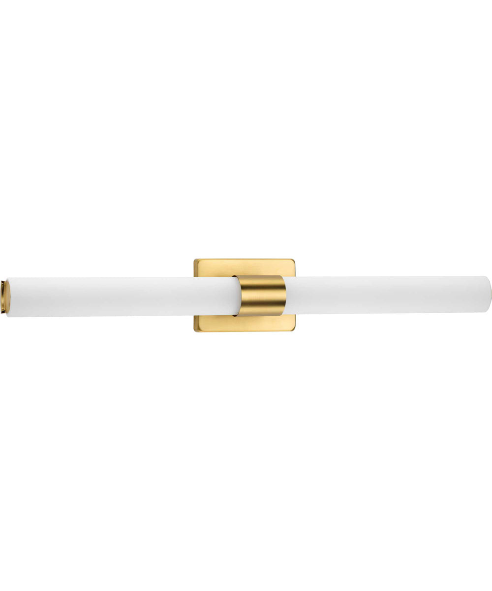 Blanco LED 32" Etched White Glass Luxe Bath Vanity Light Satin Brass