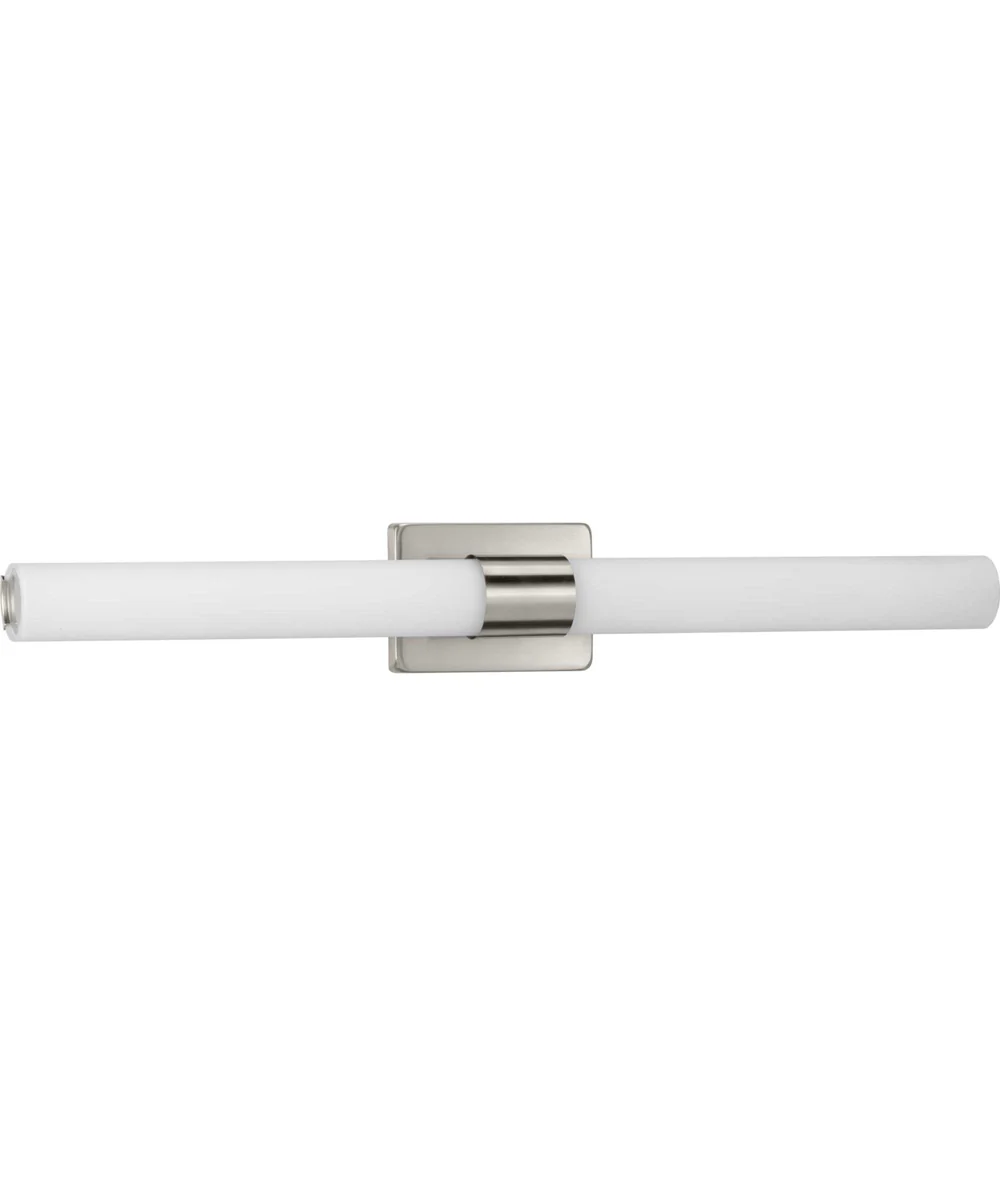 Blanco LED 32" Etched White Glass Modern Bath Vanity Light Brushed Nickel