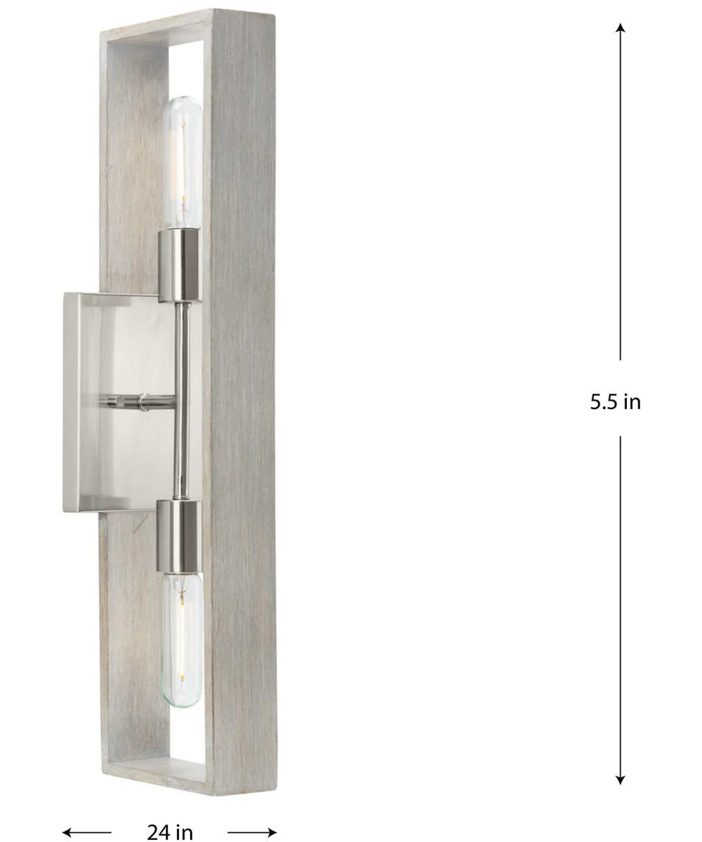 Boundary 2-Light Wall Bracket Brushed Nickel - Image 4