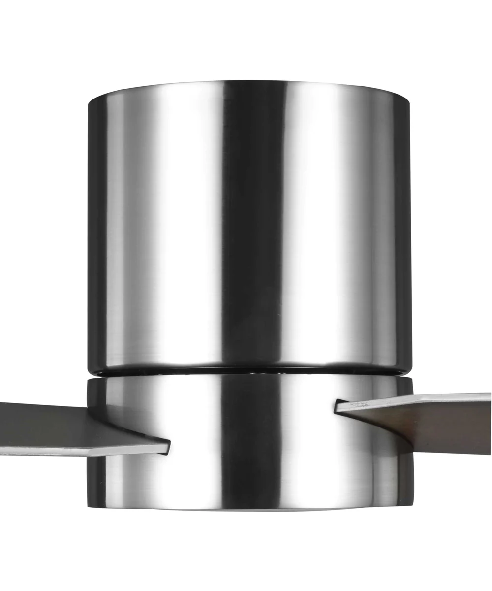 Braden 44" 3-Blade LED Mid-Century Modern Indoor Hugger Ceiling Fan Brushed Nickel - Image 12