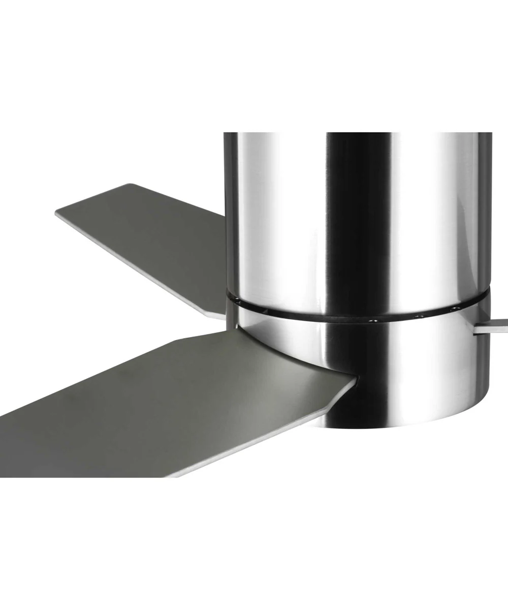 Braden 44" 3-Blade LED Mid-Century Modern Indoor Hugger Ceiling Fan Brushed Nickel - Image 4