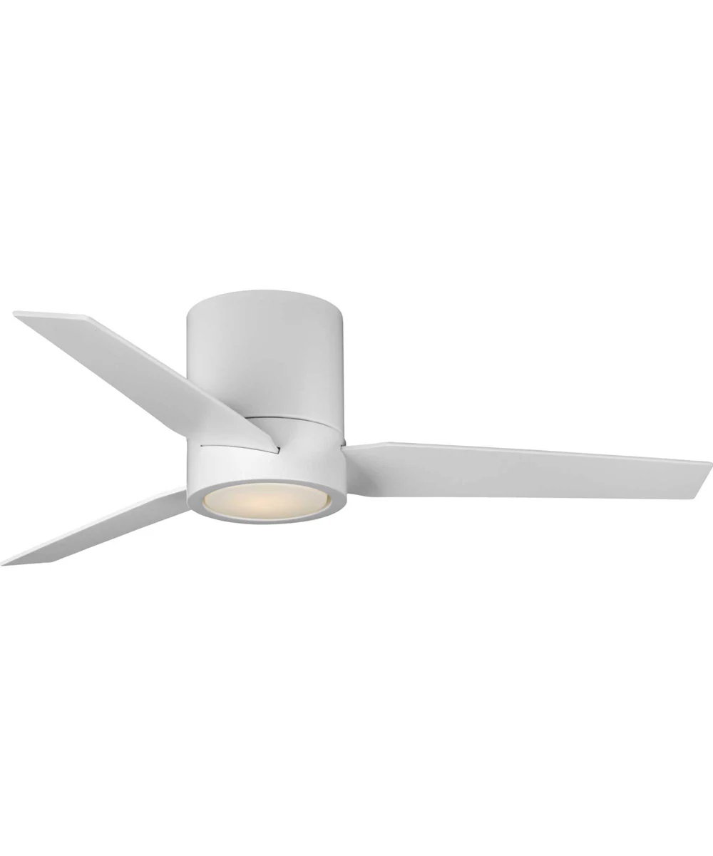 Braden 44" 3-Blade Matte White LED Mid-Century Modern Indoor Hugger Ceiling Fan Satin White - Image 3