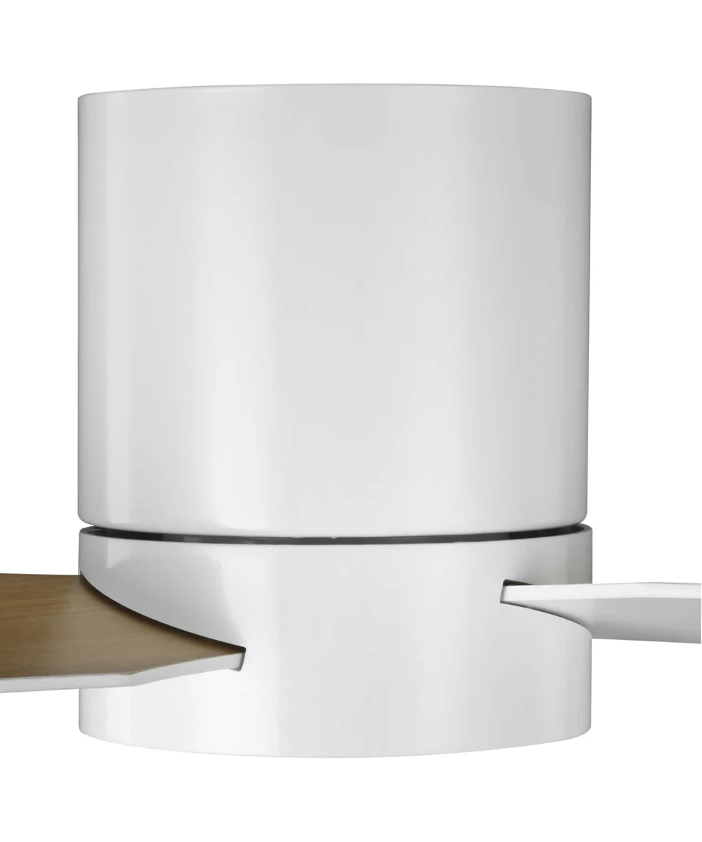 Braden 44" 3-Blade Matte White LED Mid-Century Modern Indoor Hugger Ceiling Fan Satin White - Image 8