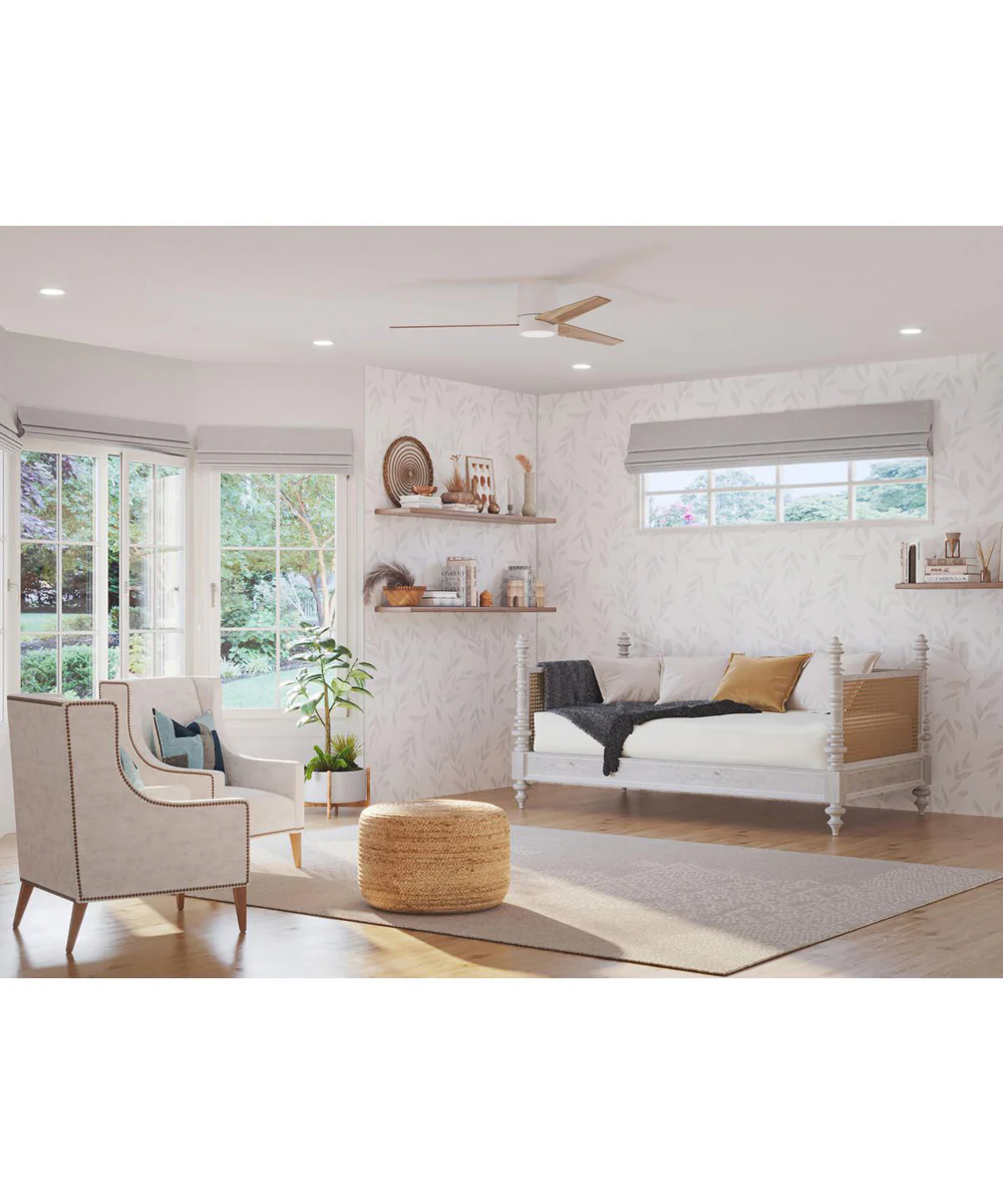 Braden 56" 3-Blade Indoor Hugger Ceiling Fan Satin White - Image 2