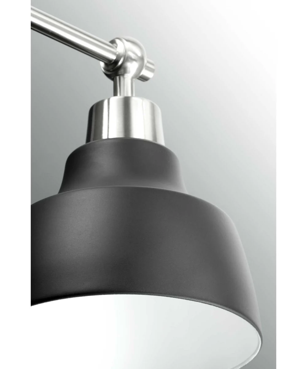 Bramlett 3-Light Graphite Metal Shade Coastal Bath Vanity Light Brushed Nickel - Image 6