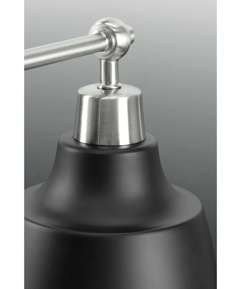 Bramlett 3-Light Graphite Metal Shade Coastal Bath Vanity Light Brushed Nickel - Image 8
