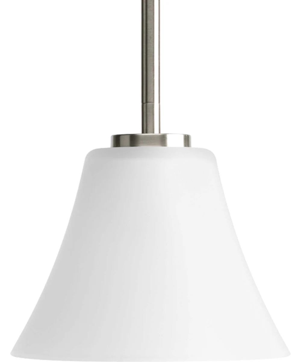 Bravo 1-Light Etched Glass Modern Mini-Pendant Light Brushed Nickel - Image 3