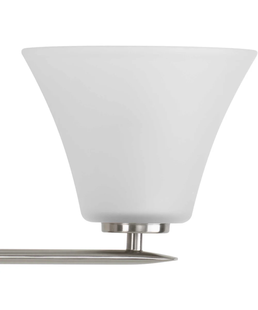 Bravo 3-Light Etched Glass Modern Chandelier Light Brushed Nickel - Image 2