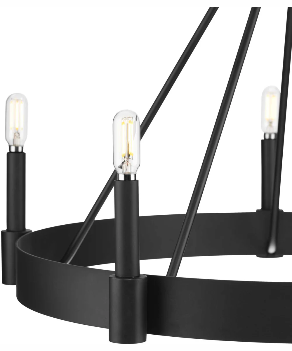 Breckenridge 8-Light Rustic Farmhouse Chandelier Matte Black - Image 6