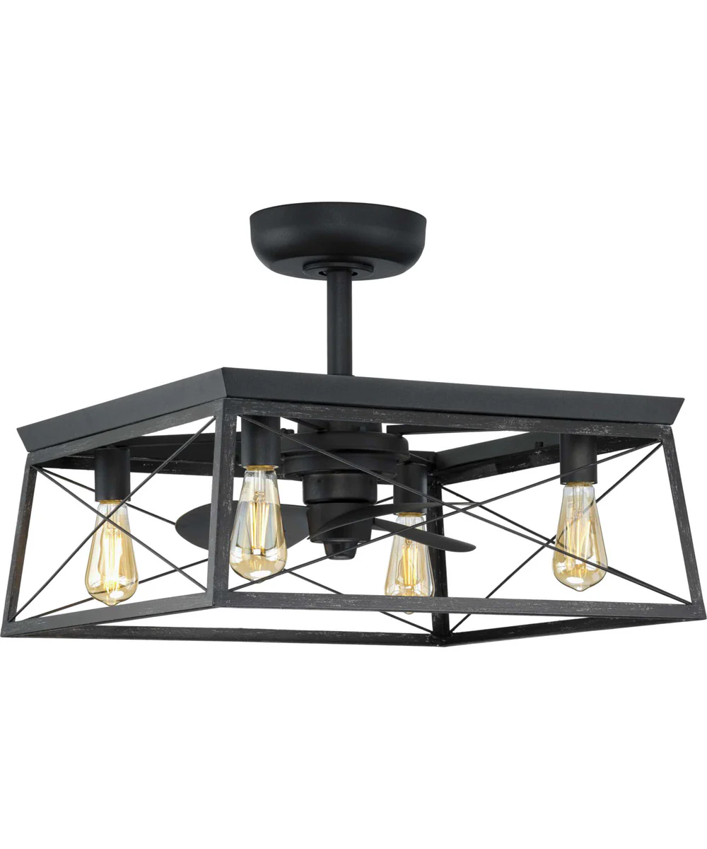Briarwood 22-Inch 3-Blade Farmhouse Fandelier Matte Black
