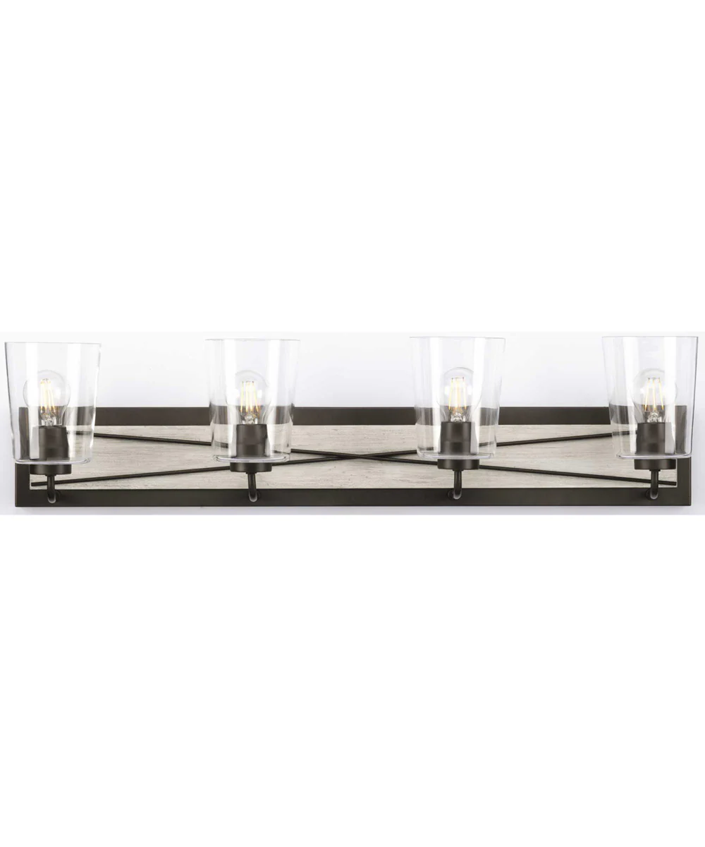 Briarwood 4-Light Clear Glass Coastal Bath Vanity Light Graphite - Image 6