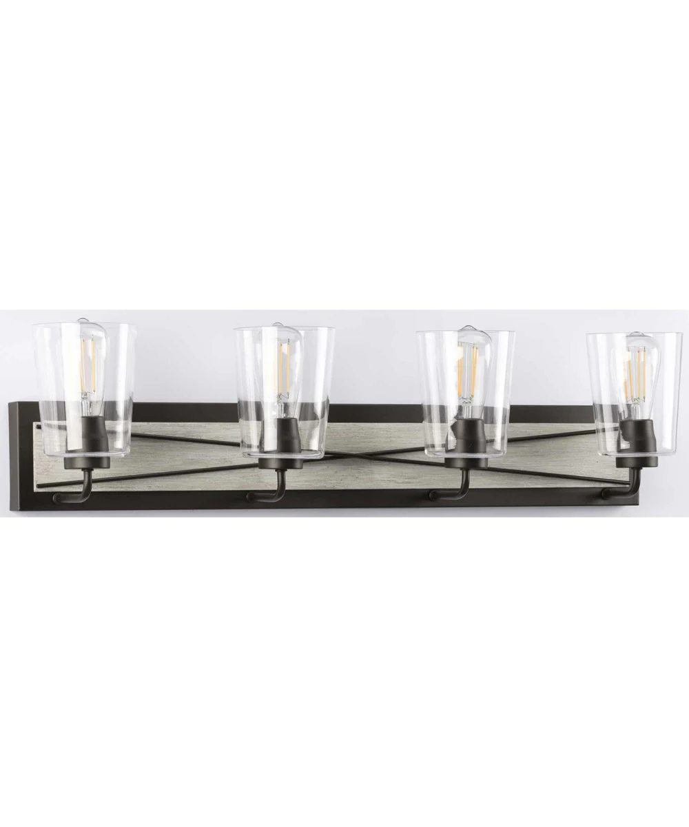 Briarwood 4-Light Clear Glass Coastal Bath Vanity Light Graphite - Image 8