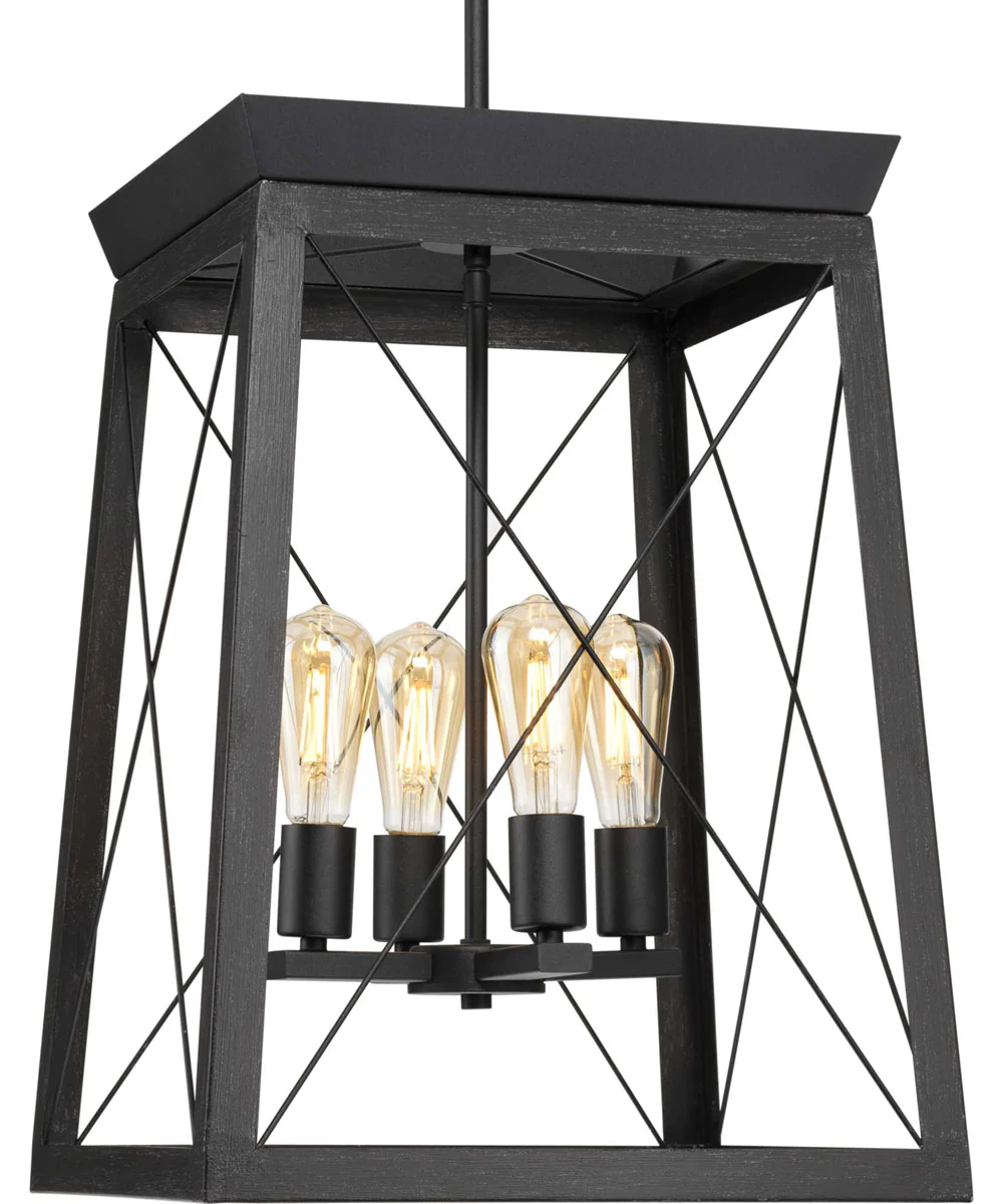 Briarwood 4-Light Farmhouse Chandelier Foyer Light Textured Black