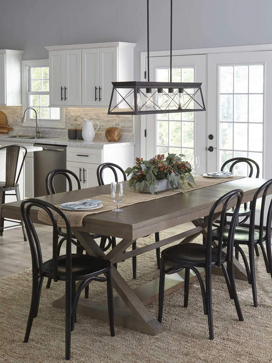 Briarwood 5-Light Textured Cerused Black Farmhouse Style Linear Island Chandelier Light Textured Black - Image 2