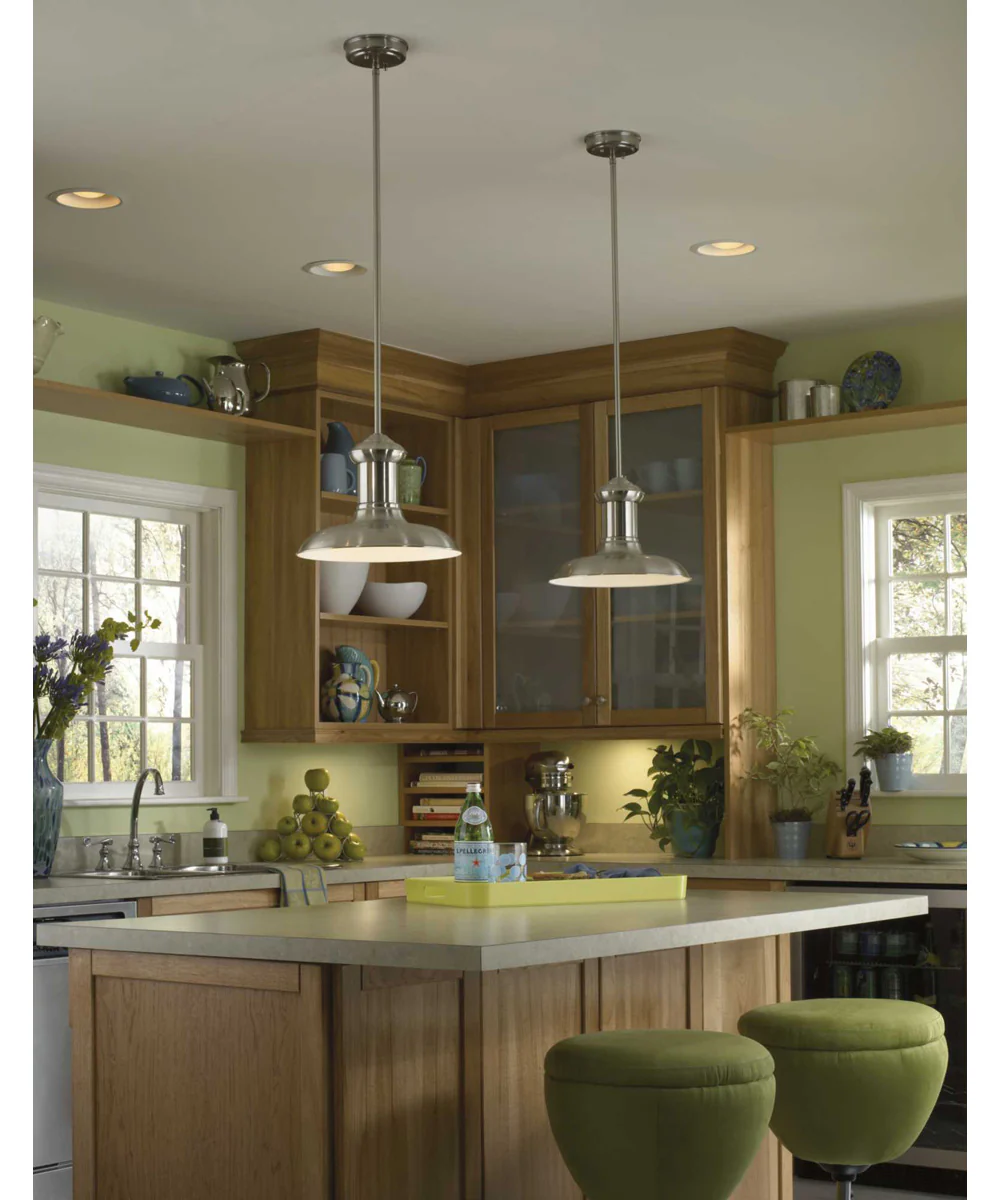 Brookside 1-Light Spun Metal Shade Coastal Pendant Light Brushed Nickel - Image 4