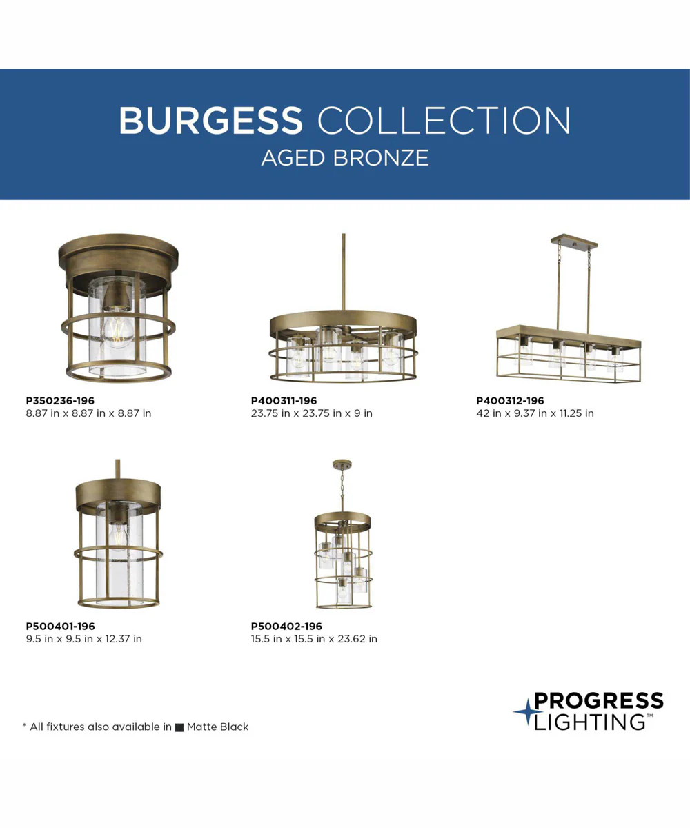 Burgess 4-Light Modern Farmhouse Chandelier Aged Bronze - Image 6