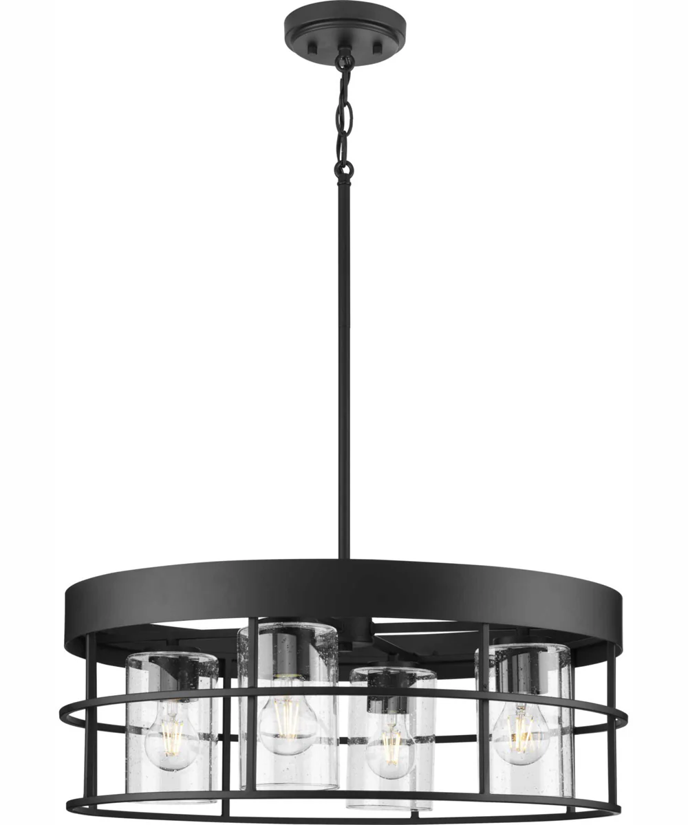 Burgess 4-Light Modern Farmhouse Chandelier Matte Black - Image 10
